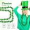 4E's Novelty St Patricks Day Beads Necklace Bulk (12 Pack) Shamrock Clover Green Beads - St. Patrick's Day Gifts for Kids, Kids Party Favor Supplies Costume Accessories